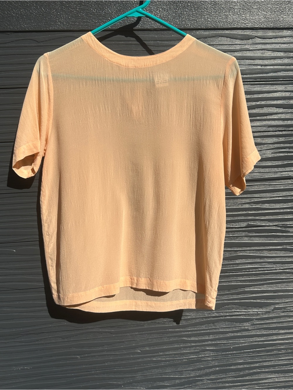 Vintage Stephanie Andrews 100% Silk Peach Blouse Medium